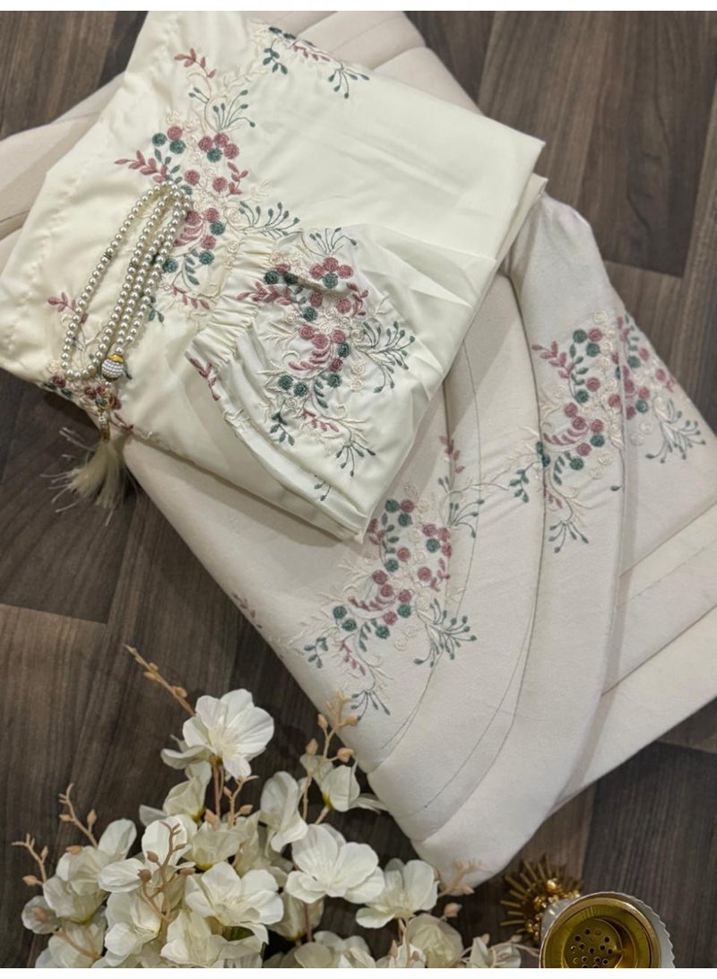 Women's Prayer Rug Set with Sheet Mat Prayer Beads and Censer Burner